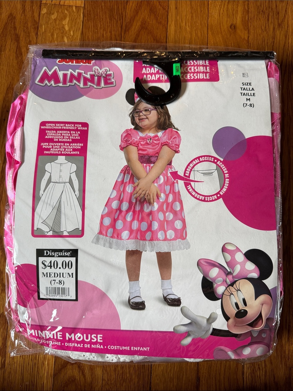 Disney Minnie Mouse Pink and White Polka Dot Dress Costume